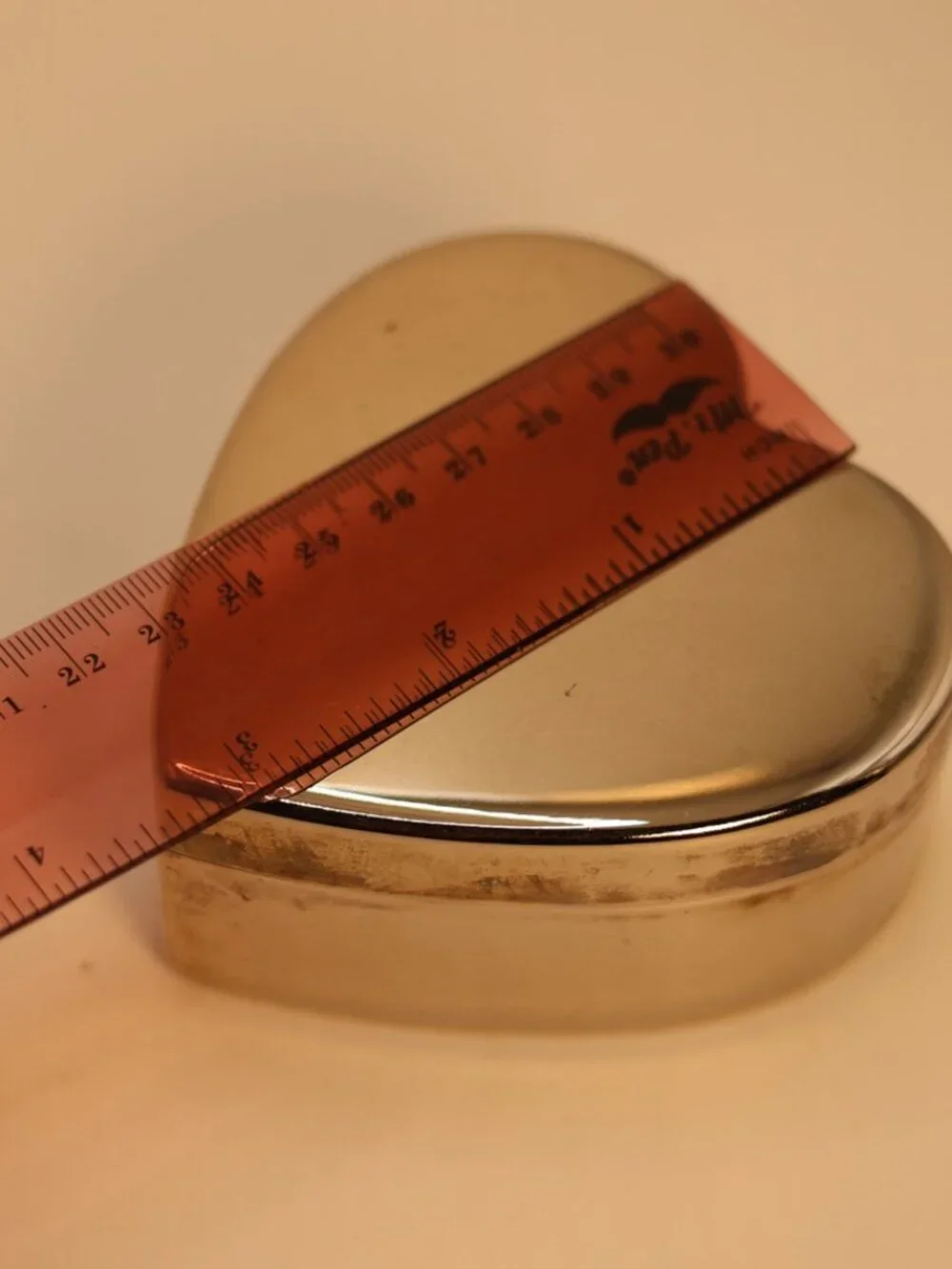 Vintage Silver Metal Heart Trinket Box | Velvet Lined